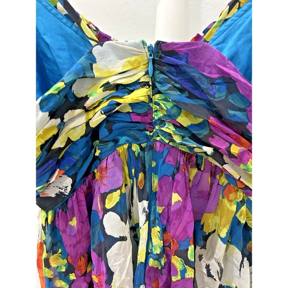 Vintage Y2K Dress 100% Silk Size‎ 4 Whimsical Fairy Glam Sweetheart Empire 2000s - Picture 4 of 10